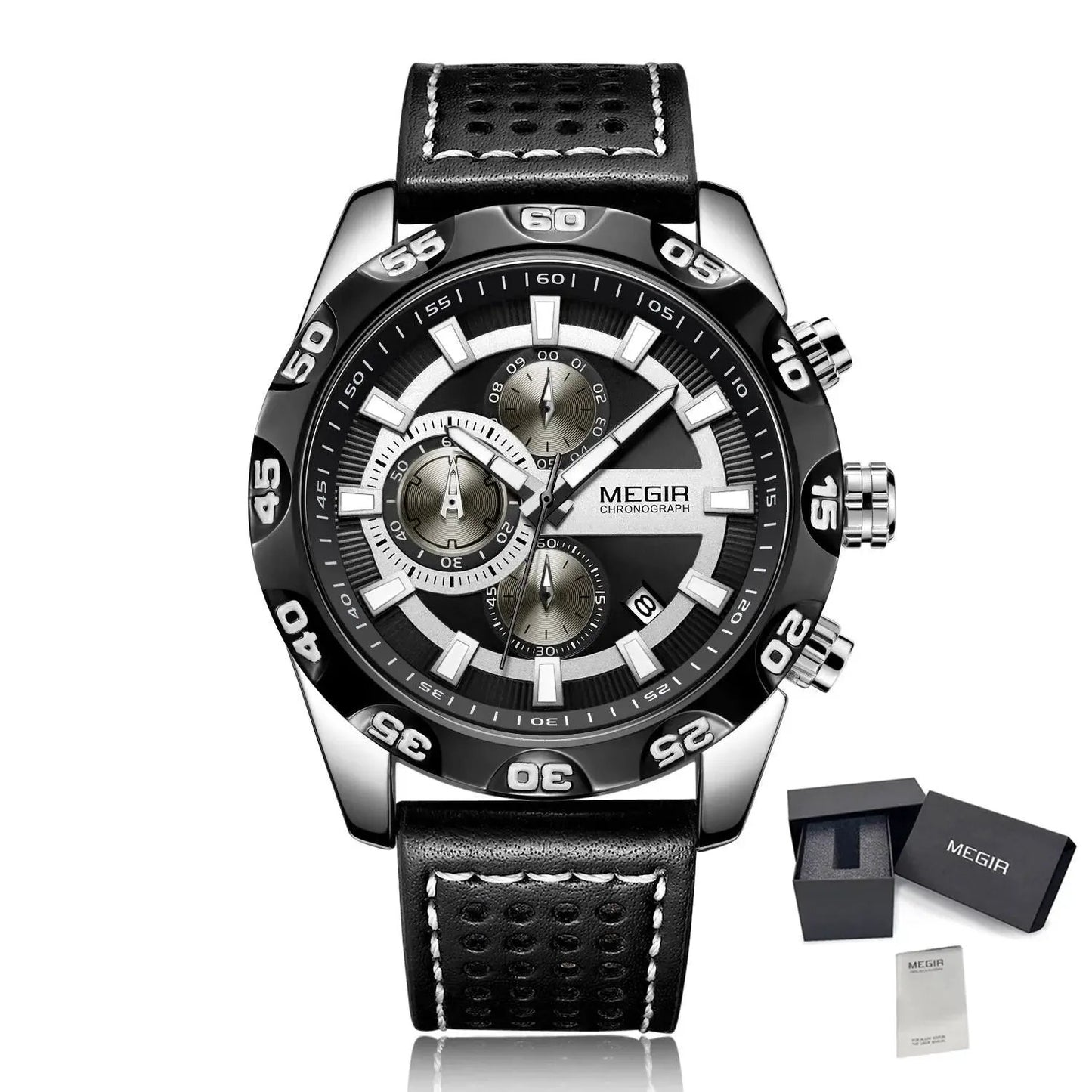MEGIR Fashion Men's Watch Multifunctional Casual Sport Wristwatch Waterproof Luminous Male Quartz Chronograph Reloj Hombre 2096 by MEGIR WATCH GROUP