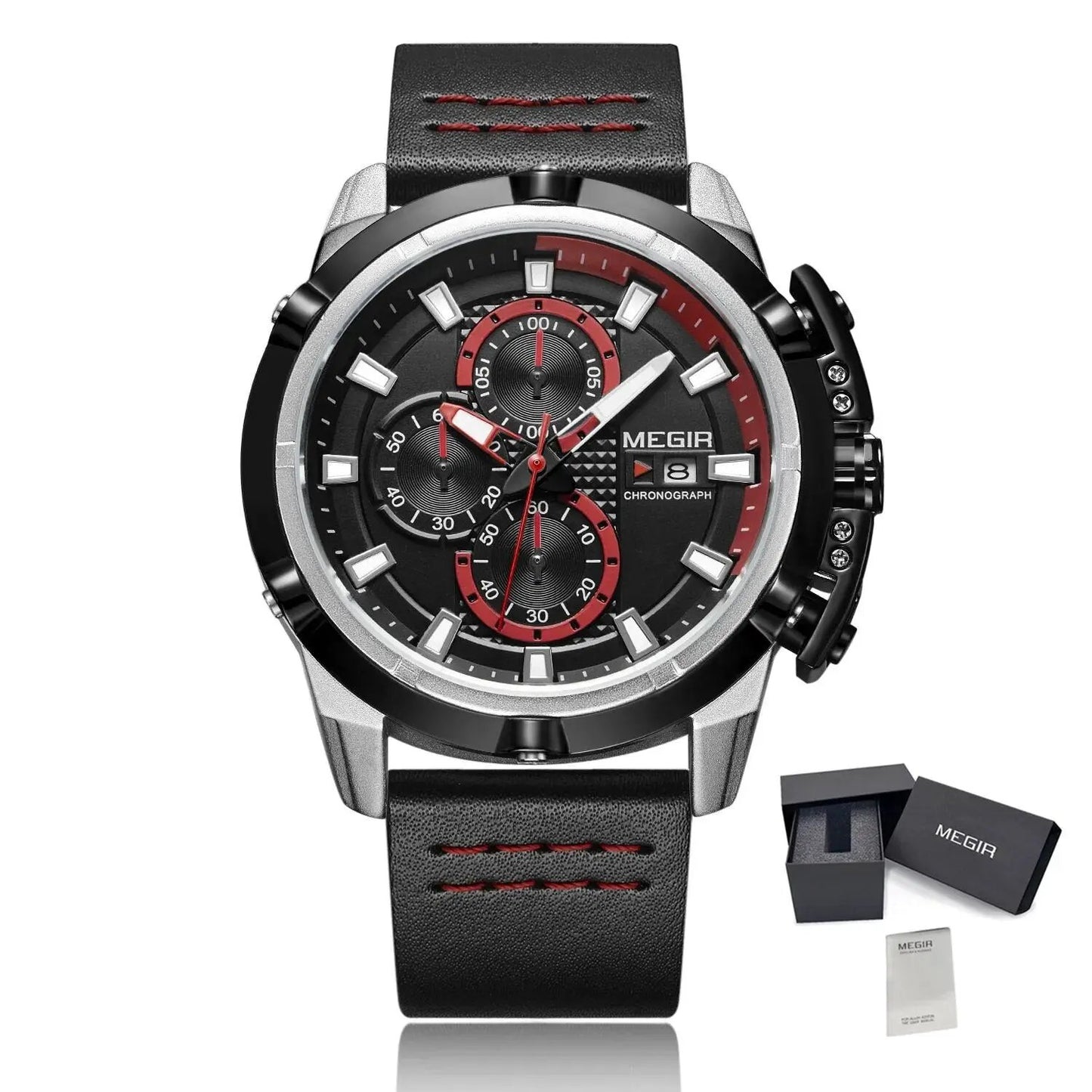 MEGIR Luxury Men's Watch Chronograph Fashion Sport Military Watches Waterproof Male Quartz Wristwatch Clock Montre Homme 2062 by MEGIR WATCH GROUP