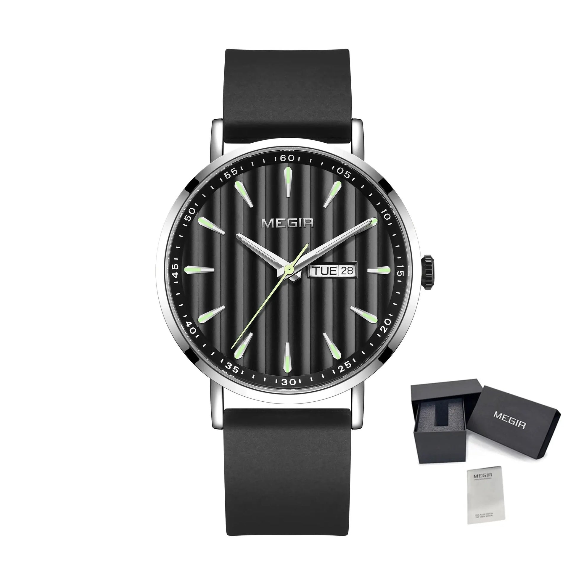 MEGIR Luxury Big Dial Mens Watch Fashion Quartz Casual Sport Wristwatch for Men Waterproof Week Date Display Clock Reloj Hombre 1081 by MEGIR WATCH GROUP