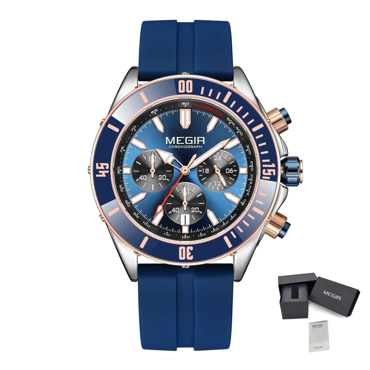 MEGIR Men Watch with Chronograph Fashion Quartz Military Waterproof Calendar Business Casual Wristwatches Clock Montre Homme 2226 by MEGIR WATCH GROUP