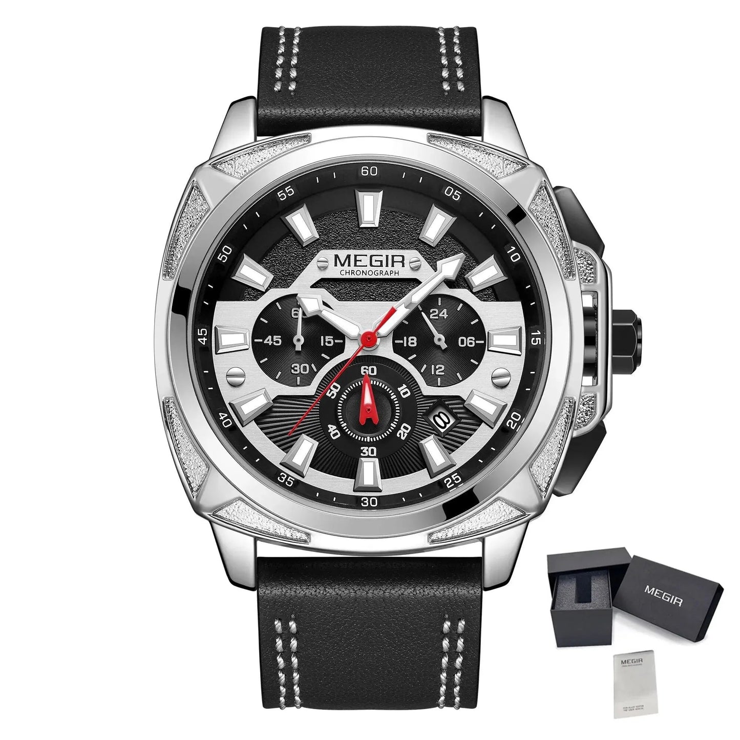 MEGIR Relogio Masculino Watches Men Fashion Leather Band Sports Military Watches Luxury Quartz Business Wristwatch Reloj Hombre 2128 by MEGIR WATCH GROUP