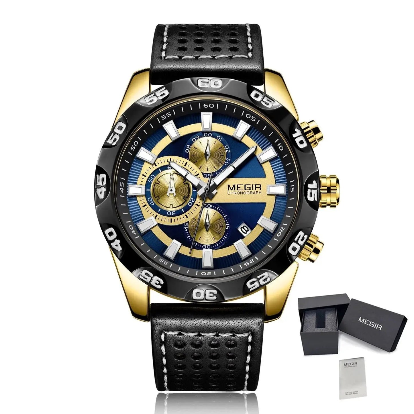 MEGIR Fashion Men's Watch Multifunctional Casual Sport Wristwatch Waterproof Luminous Male Quartz Chronograph Reloj Hombre 2096 by MEGIR WATCH GROUP