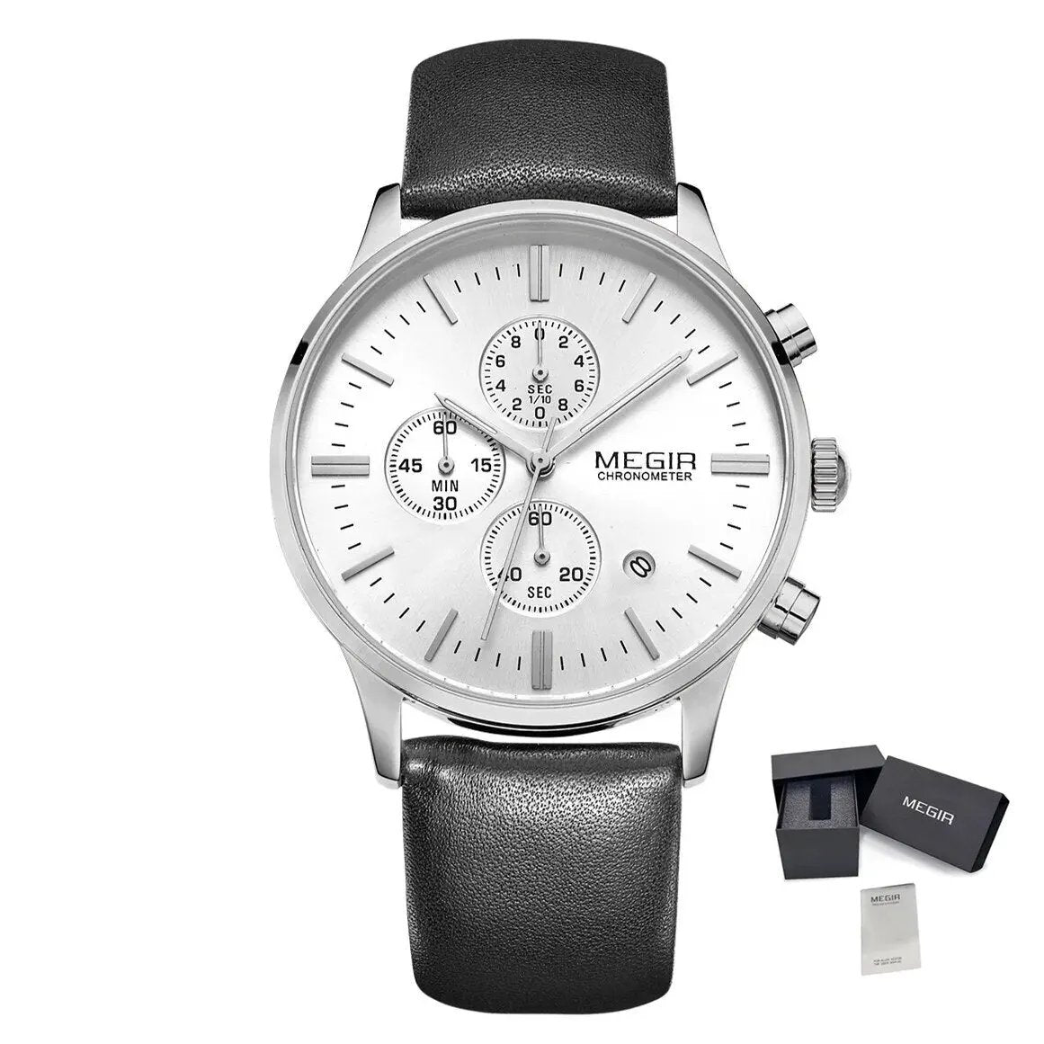 MEGIR Sport Watch for Men Luxury Waterproof Quartz Clock Leather Wristwatch Luminous Military Watches Calendar reloj hombre 2011 by MEGIR WATCH GROUP