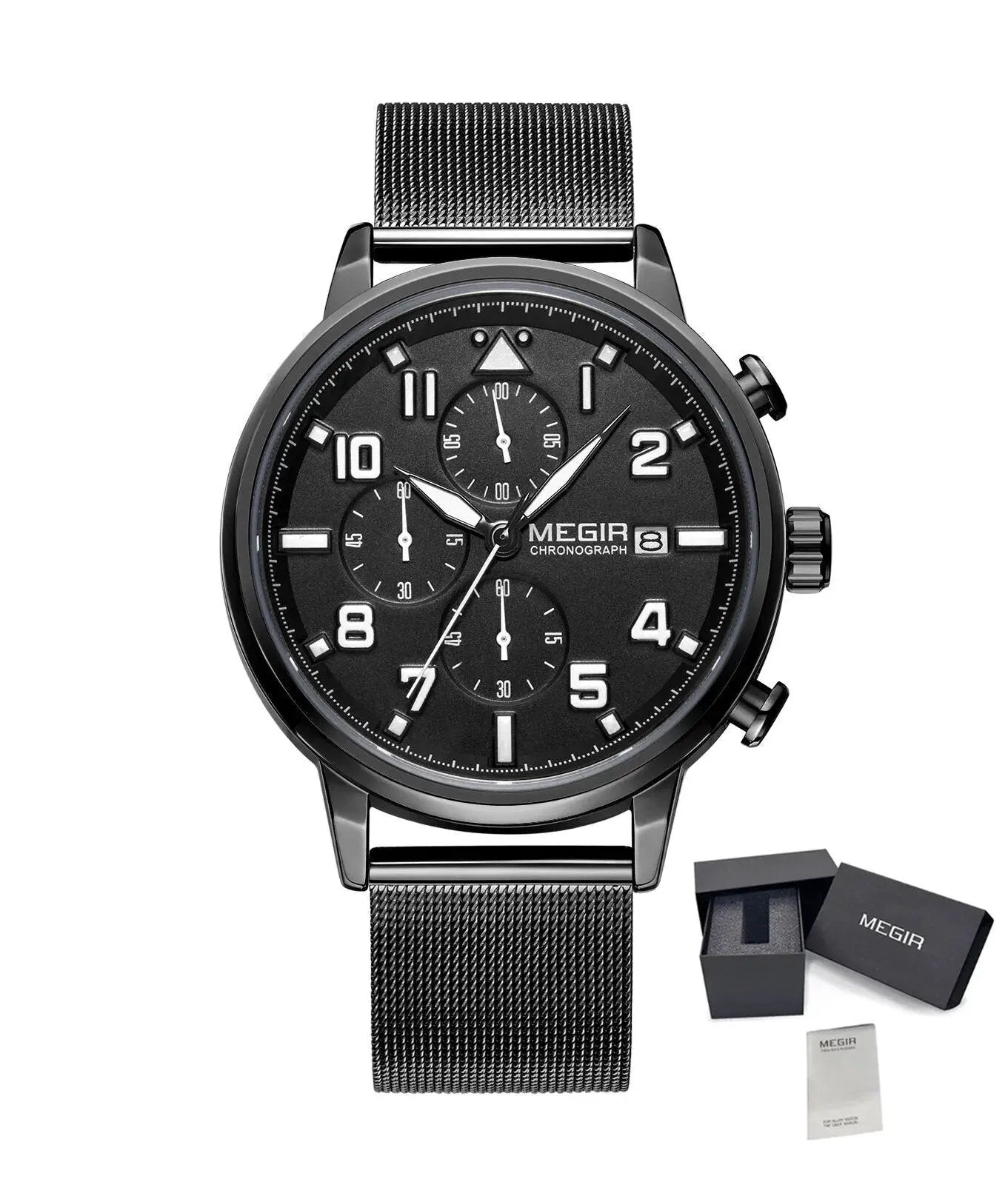 MEGIR Luxury Watches for Mens Casual Business Quartz Wrist Watch Calendar Date Man Clock Chronograph Relogio Masculino 2157 by MEGIR WATCH GROUP