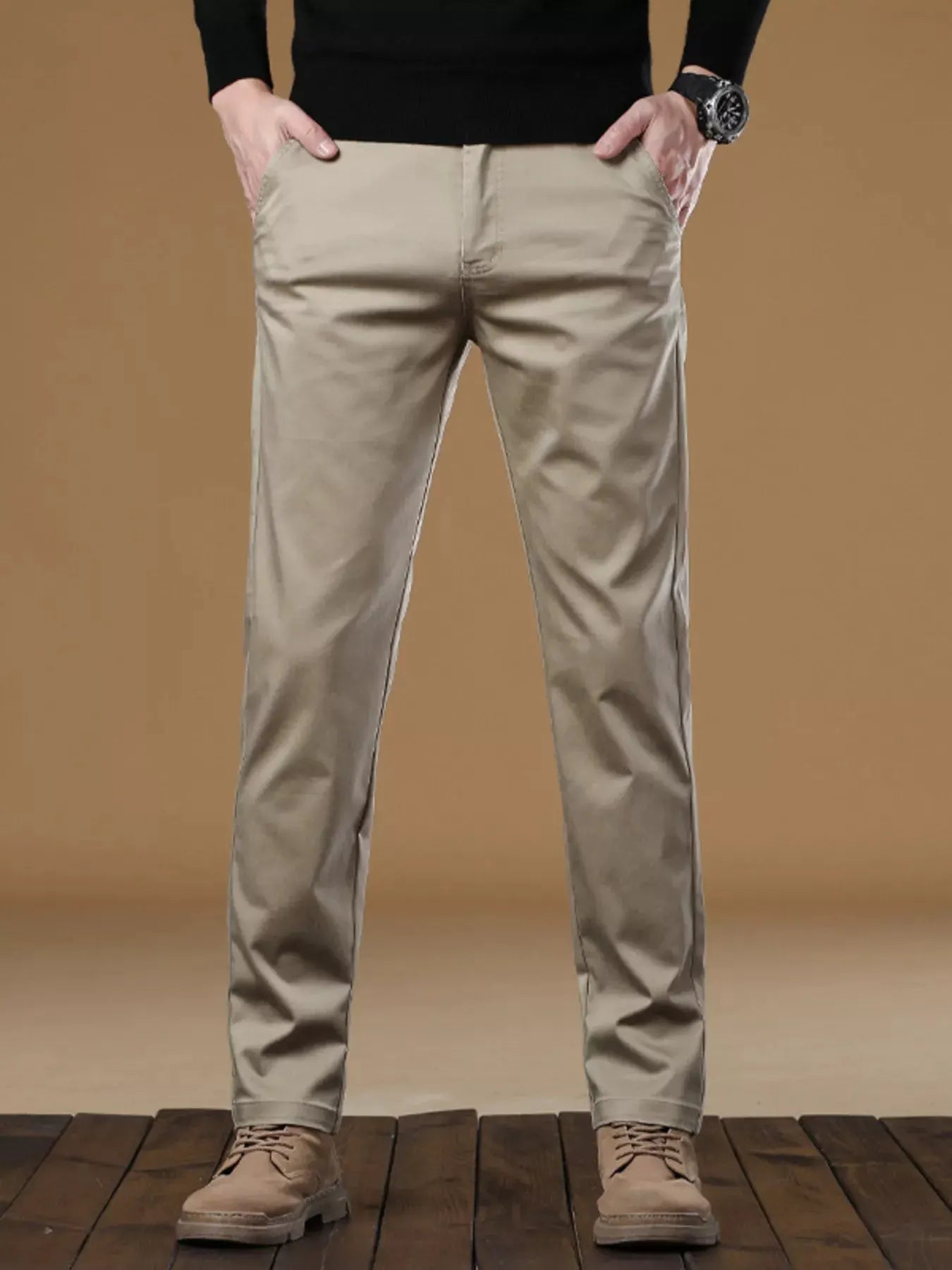 Men's Stretch Fit Casual Pants by Trendsi