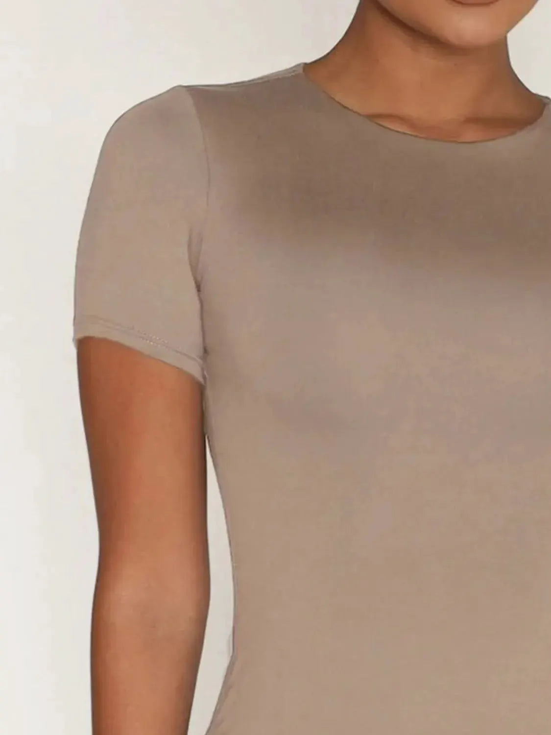 Round Neck Short Sleeve Swim Top by Partner Label