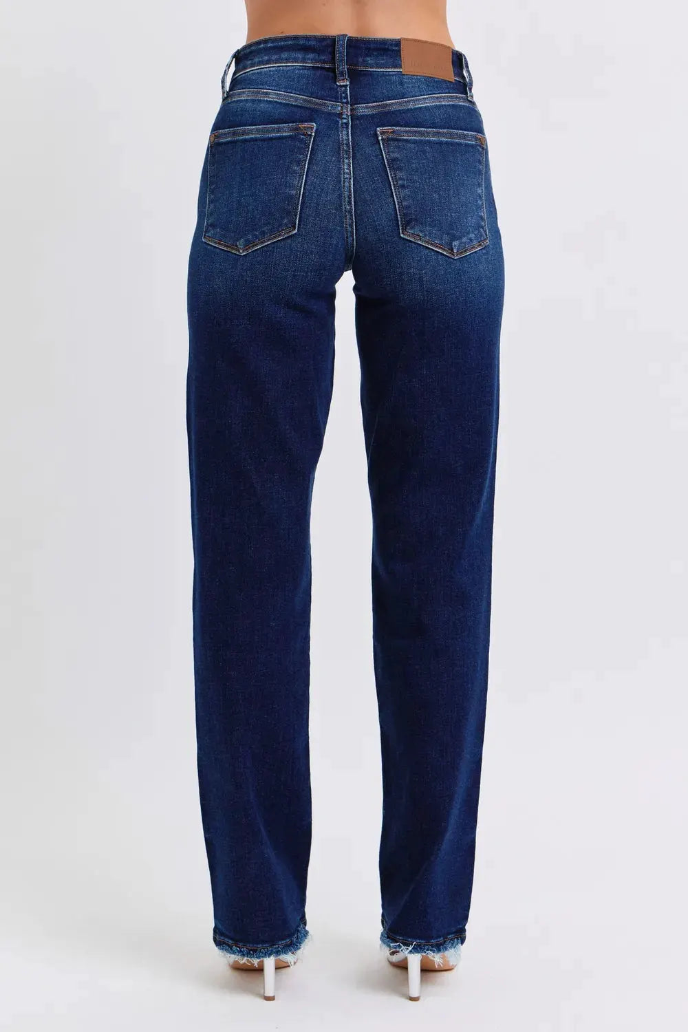 Judy Blue Full Size Raw Hem Straight Leg Jeans by Judy Blue