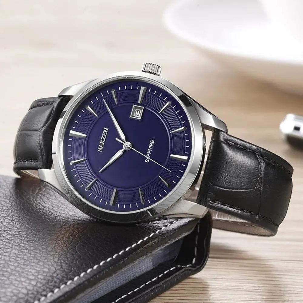 NAKZEN Mens wrist Watches Top Luxury Brand Quartz Watch Casual Leather Sports Wristwatch Homme Male Clock Relogio Masculino 1002 by MEGIR WATCH GROUP