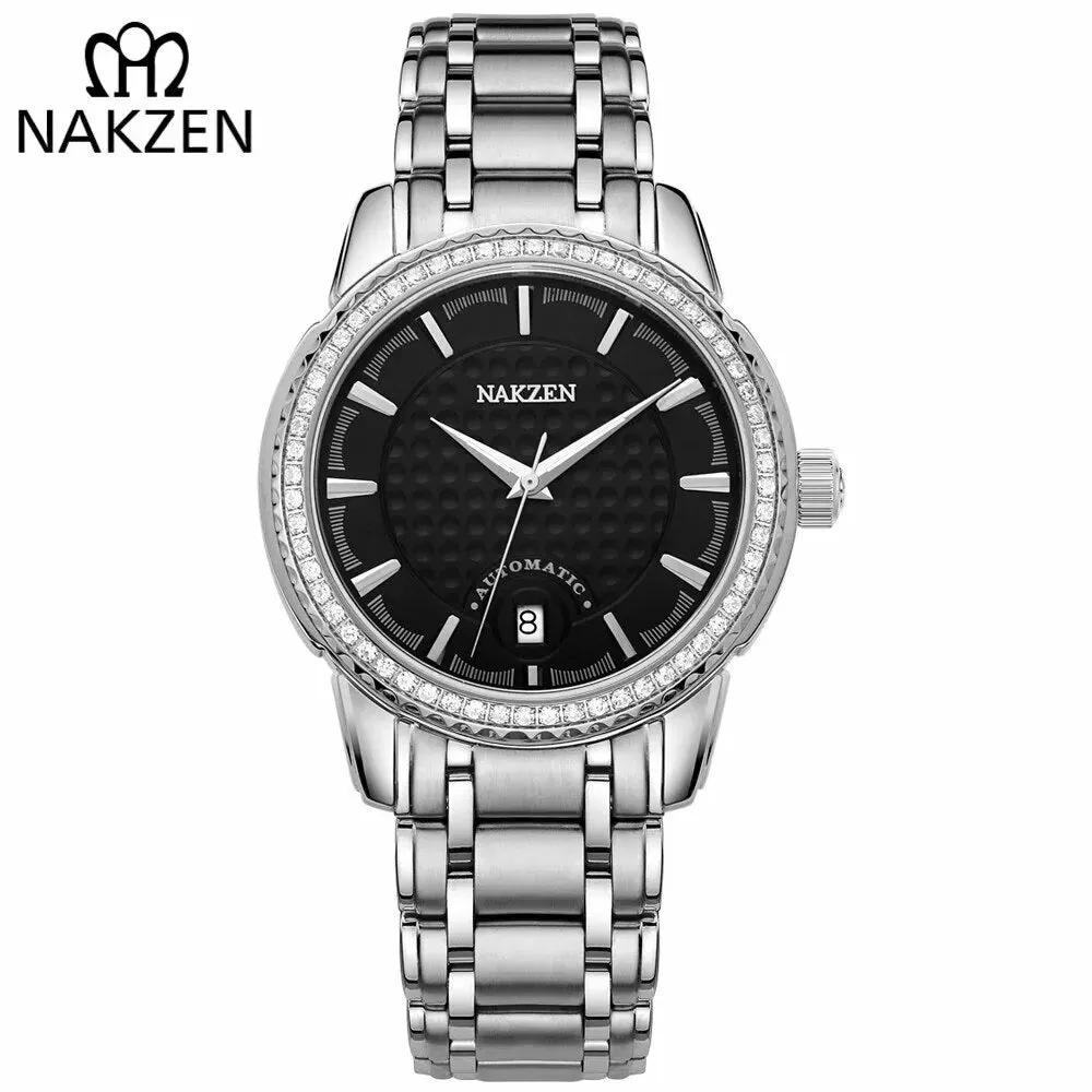 NAKZEN Men Mechanical Watch Men's Automatic Miyota 8215 Movement Diamond Watches Sapphire Wrist Watch Male Waterproof Clock 6020 by MEGIR WATCH GROUP