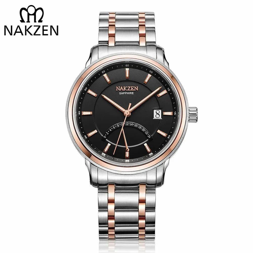 NAKZEN Crescent Shape Mens Quartz Watch Fashion Casual Waterproof Luxury Brand Date Wrist Watch Male Clock relogio masculino 4021 by MEGIR WATCH GROUP