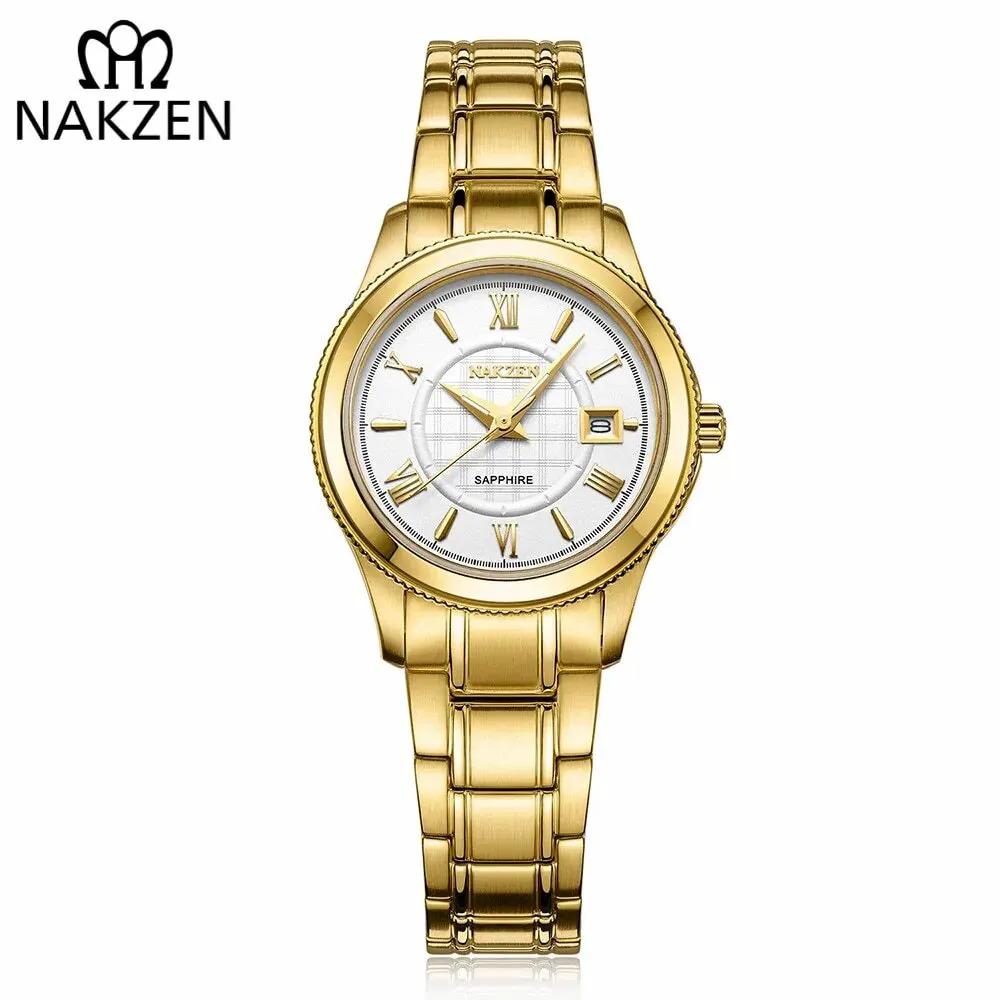 NAKZEN Brand Luxury Gold Bracelet Women Quartz Watch Ladies Fashion Dress Jewelry Gifts Wristwatch For Girls Female Clock 4037 by MEGIR WATCH GROUP