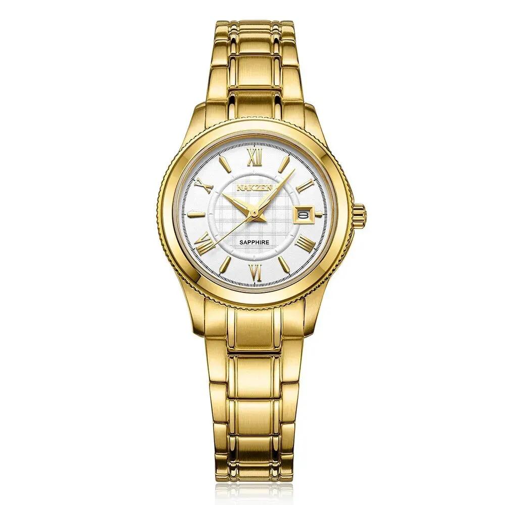 NAKZEN Brand Luxury Gold Bracelet Women Quartz Watch Ladies Fashion Dress Jewelry Gifts Wristwatch For Girls Female Clock 4037 by MEGIR WATCH GROUP