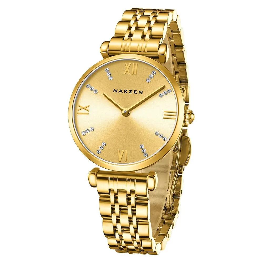 Fashion Ladies Watch Women 2021 New Rose Gold Dress Quartz Watches Luxury Diamond Wristwatches Relogio Feminino Bracelet Clock 4057 by MEGIR WATCH GROUP