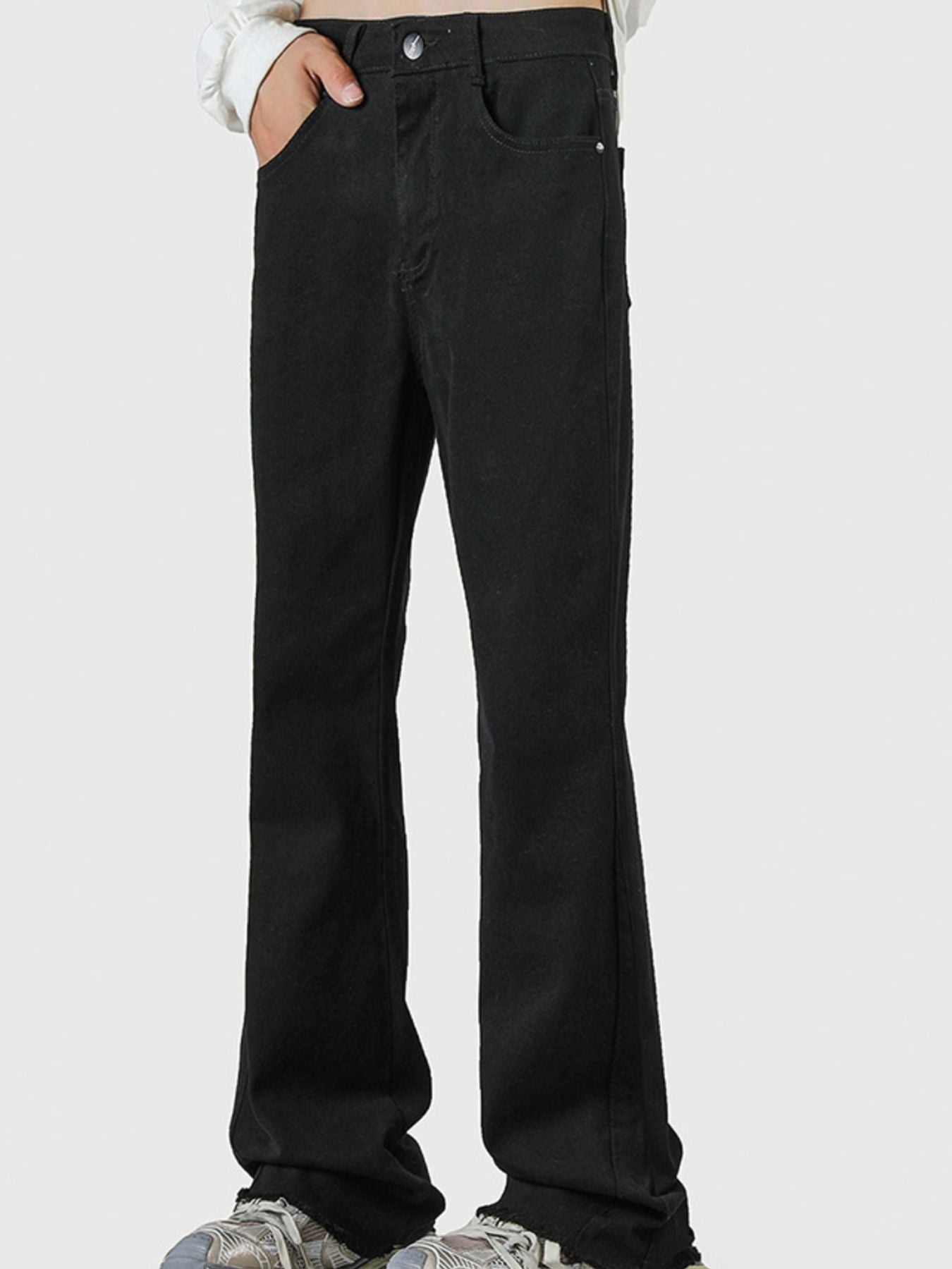Men's Full Size Raw Hem Flare Jeans Plus Size by Partner Label