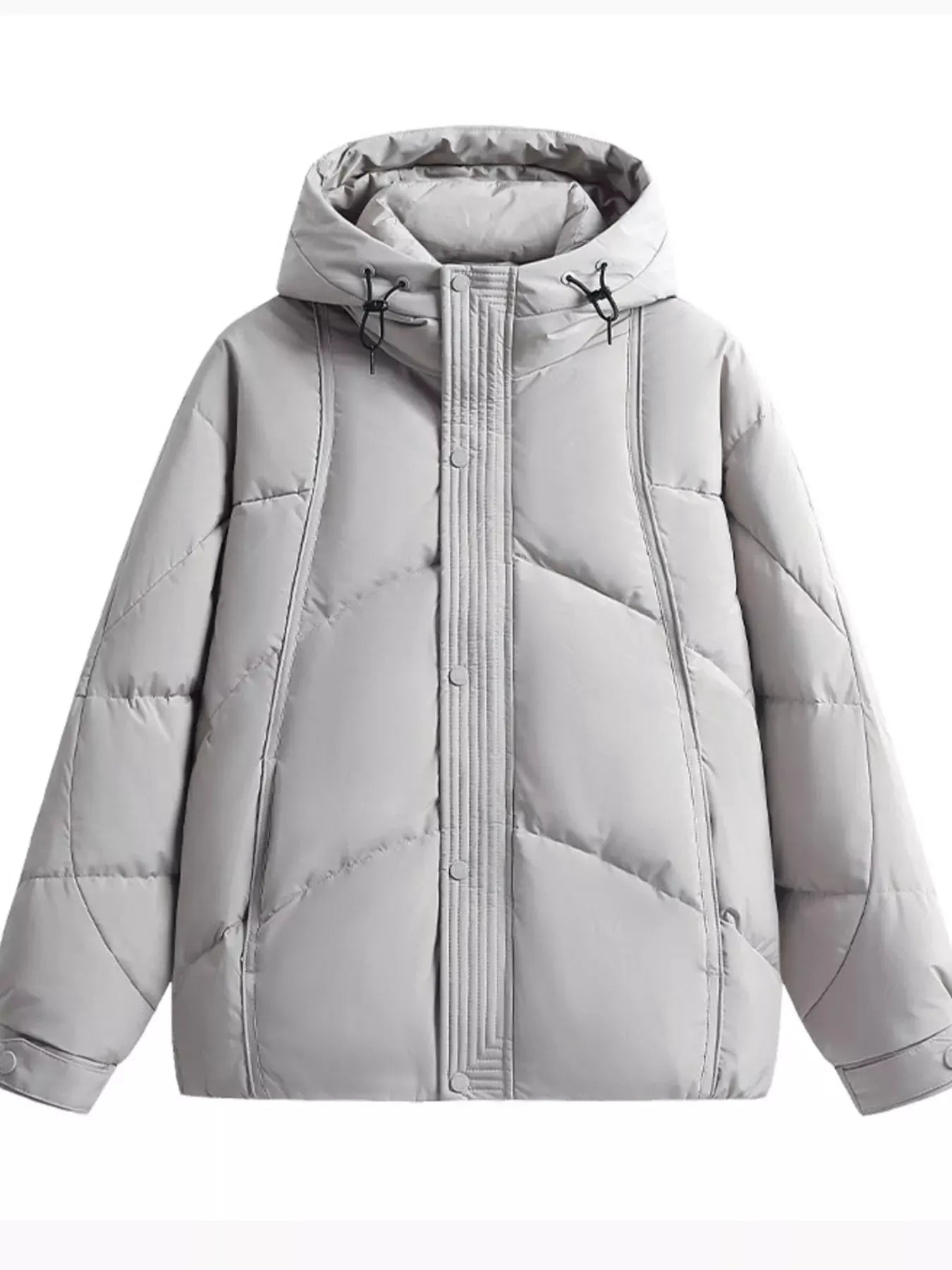 Men's Plus Size Hooded Padded Puffer Jacket by Partner Label
