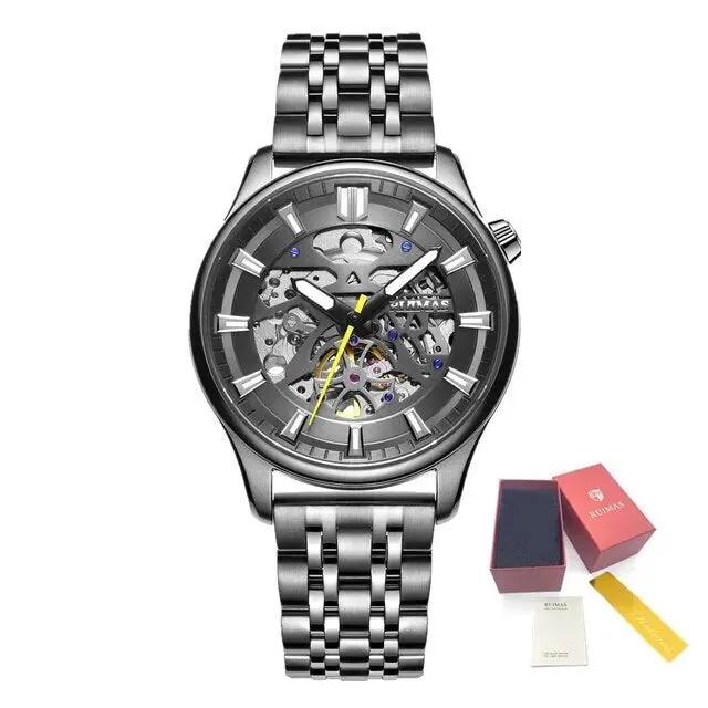 RUIMAS Men's Watch Stainless Steel Automatic Mechanical Wristwatches Luxury Business Man Watches 5ATM Luminous Male Clock 6770 by MEGIR WATCH GROUP