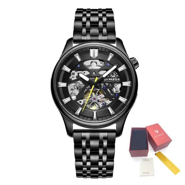 RUIMAS Men's Watch Stainless Steel Automatic Mechanical Wristwatches Luxury Business Man Watches 5ATM Luminous Male Clock 6770 by MEGIR WATCH GROUP