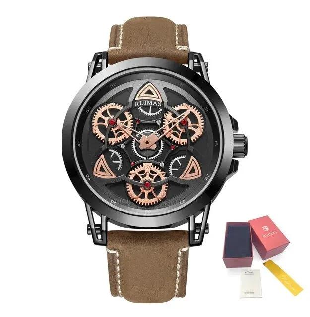 RUIMAS Brand Quartz Sport Watches for Men Fashion Military Casual Wrist Watch Waterproof Leather Male Clock Reloj Hombre 550 by MEGIR WATCH GROUP