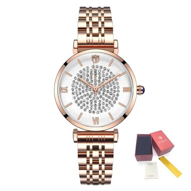 RUIMAS Fashion Women Watch Luxury Quartz Wristwatch Stainless Steel Ladies Casual Watches Dress Clock Relogio Feminino 538 by MEGIR WATCH GROUP