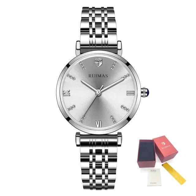 RUIMAS Women Watches Top Brand Luxury Quartz Watch Waterproof Fashion Ladies Wristwatch Stain Steel Dress Clock Reloj Mujer 536 by MEGIR WATCH GROUP