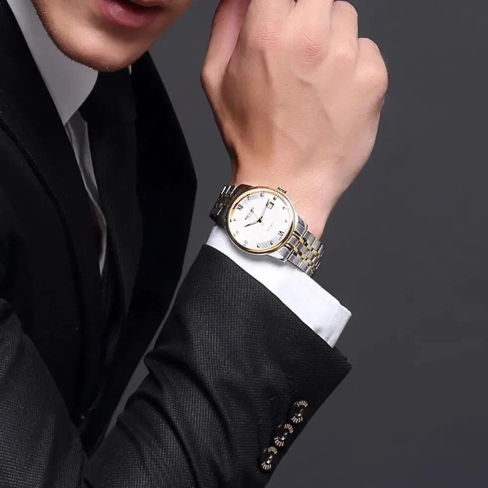 MEGIR Men Watches Stainless Steel Bracelet Sapphire Automatic Mechanical Watch Luxury Business Wristwatches Clock Reloj Hombre 96002 by MEGIR WATCH GROUP