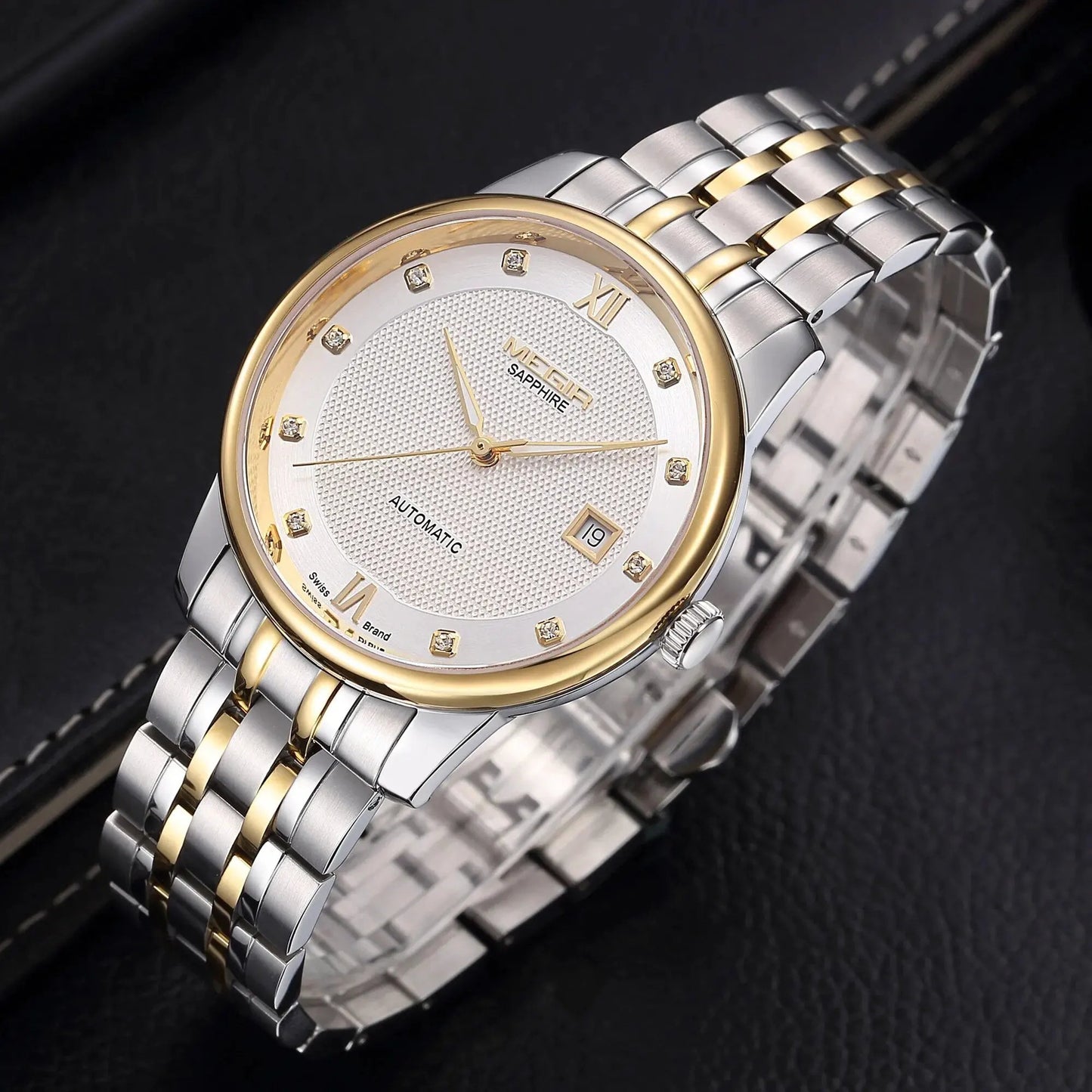 MEGIR Men Watches Stainless Steel Bracelet Sapphire Automatic Mechanical Watch Luxury Business Wristwatches Clock Reloj Hombre 96002 by MEGIR WATCH GROUP