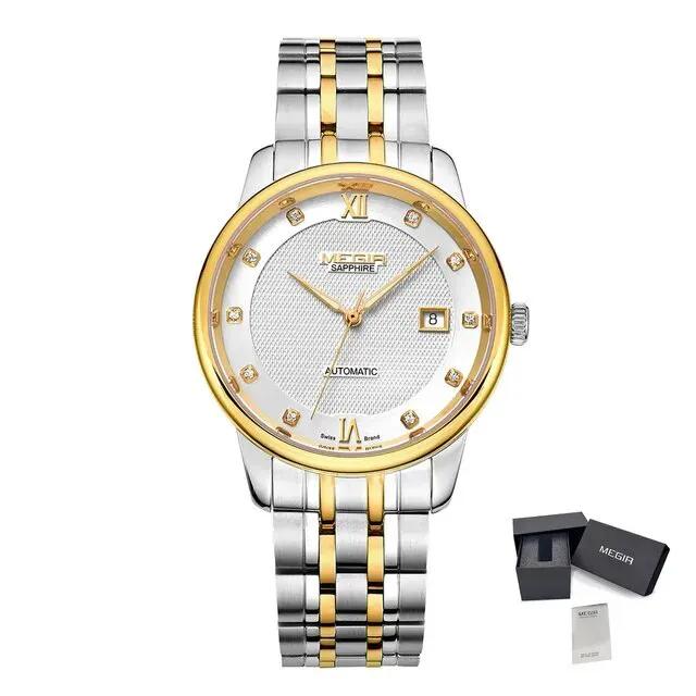 MEGIR Men Watches Stainless Steel Bracelet Sapphire Automatic Mechanical Watch Luxury Business Wristwatches Clock Reloj Hombre 96002 by MEGIR WATCH GROUP