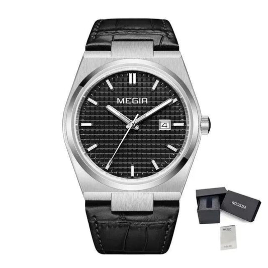 MEGIR Watches for Men Fashion Business Men's Wrist Watch Waterproof Leather Quartz Sport Wristwatch Date Clock Reloj Hombre 8406 by MEGIR WATCH GROUP