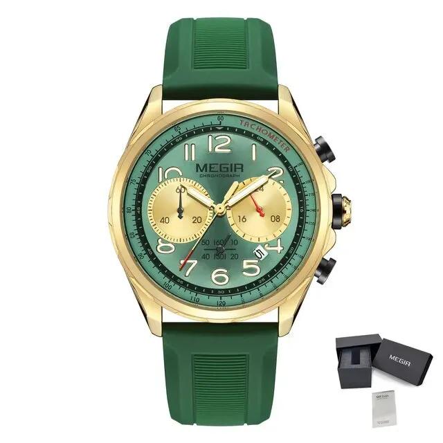 MEGIR Men Watches Luxury Quartz Wristwatch Gray Waterproof Military Sports Chronograph Silicone Strap Clock Montre Homme 2230 by MEGIR WATCH GROUP