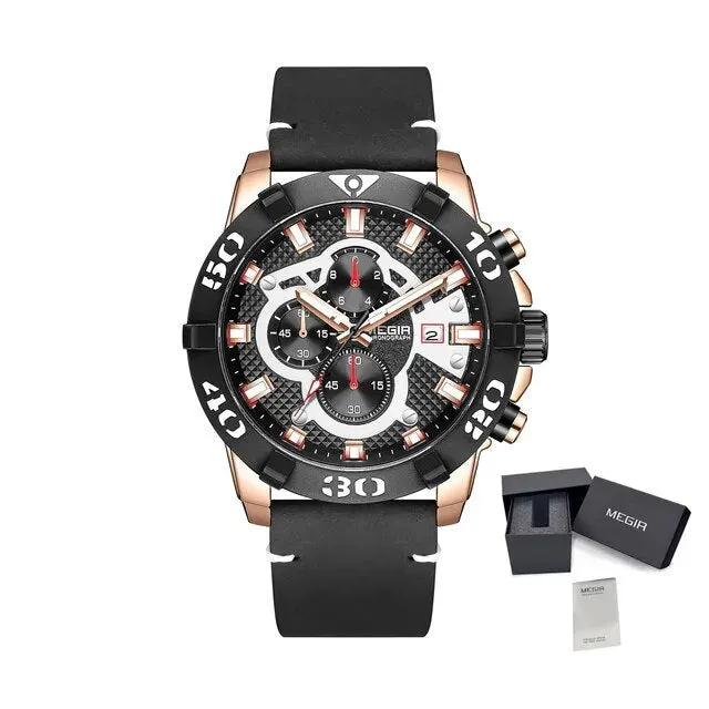 MEGIR Men Watches Fashion Luxury Big Dial Sports Watches Waterproof Quartz Wristwatch Chronograph Man Casual Luminous Clock 2136 by MEGIR WATCH GROUP