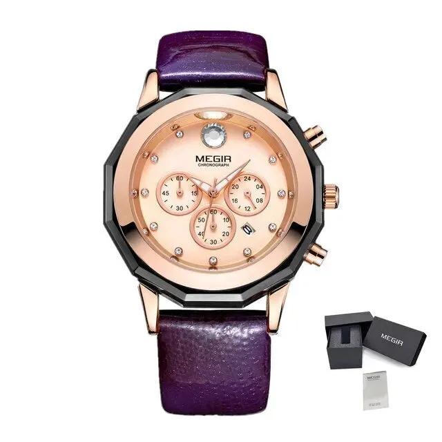 MEGIR Luxury Brand Women Bracelet Watches Ladies Fashion Quartz Sport Wristwatch Leather Dress Clock Chronograph Reloj Hombre 2042 by MEGIR WATCH GROUP