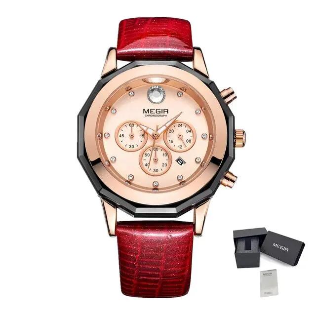 MEGIR Luxury Brand Women Bracelet Watches Ladies Fashion Quartz Sport Wristwatch Leather Dress Clock Chronograph Reloj Hombre 2042 by MEGIR WATCH GROUP