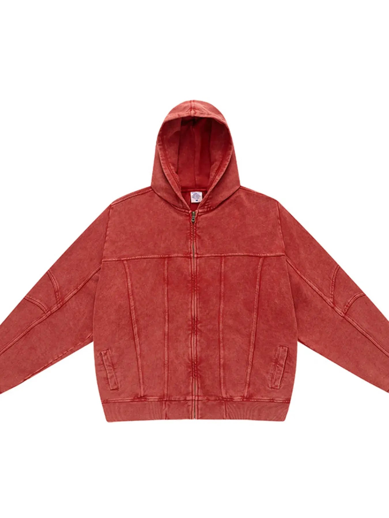 Men's Washed Zip Up Casual Hoodie by Trendsi