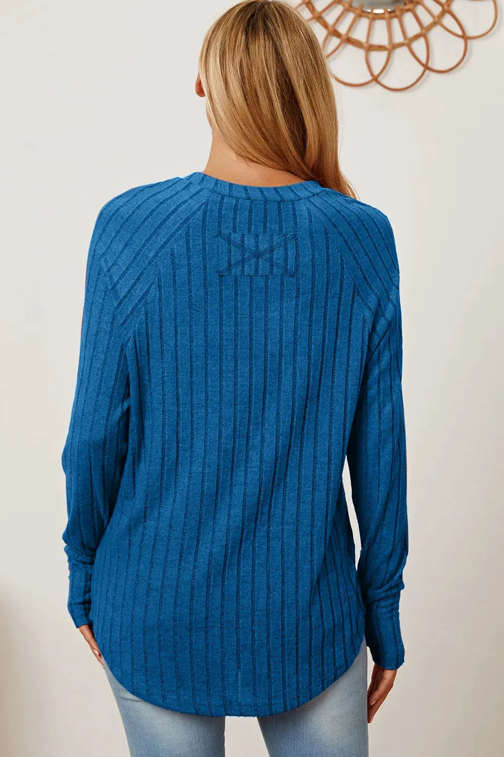 Basic Bae Full Size Ribbed Thumbhole Sleeve T-Shirt by Basic Bae
