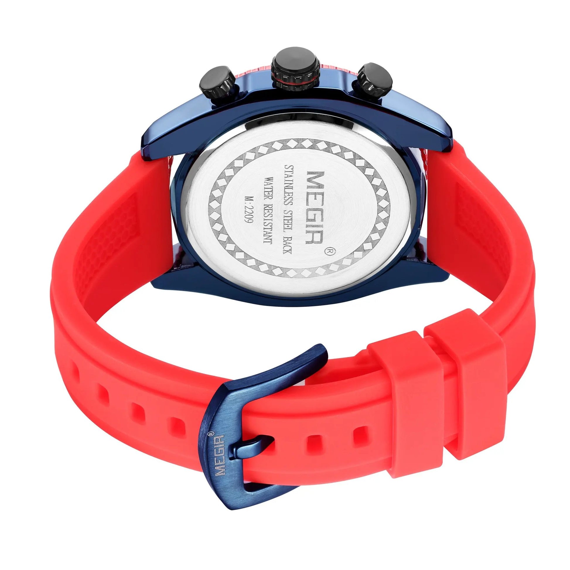 MEGIR Fashion Military Sports Watches for Men Silicone Waterproof Quartz Wristwatches with Chronograph Clock Date 24-hour 2209 by MEGIR WATCH GROUP