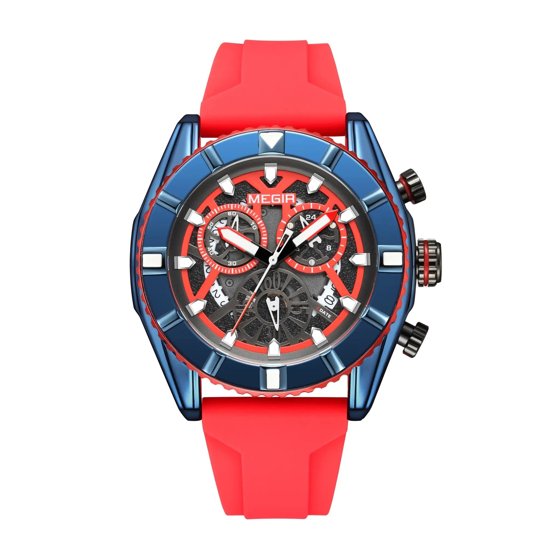 MEGIR Fashion Military Sports Watches for Men Silicone Waterproof Quartz Wristwatches with Chronograph Clock Date 24-hour 2209 by MEGIR WATCH GROUP