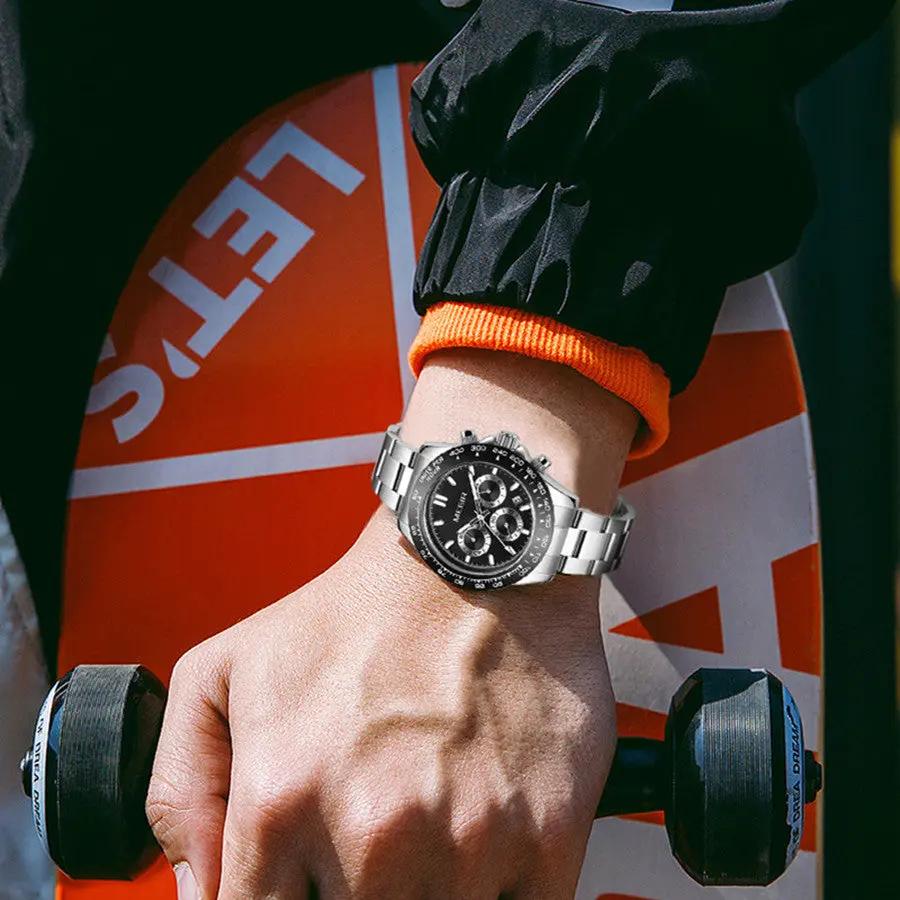 MEGIR Fashion Men Business Watches Stainless Steel Quartz Watch Luxury Casual Sport Wristwatch Waterproof Clock Reloj Hombre 8104 by MEGIR WATCH GROUP