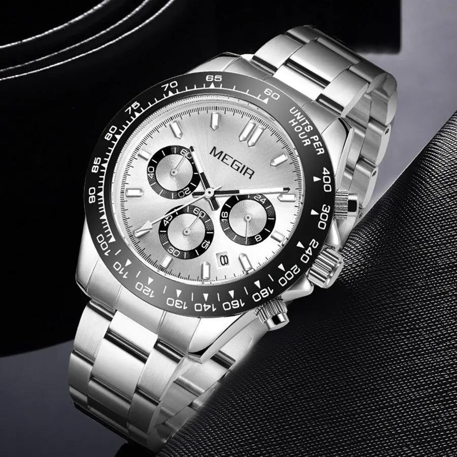 MEGIR Fashion Men Business Watches Stainless Steel Quartz Watch Luxury Casual Sport Wristwatch Waterproof Clock Reloj Hombre 8104 by MEGIR WATCH GROUP