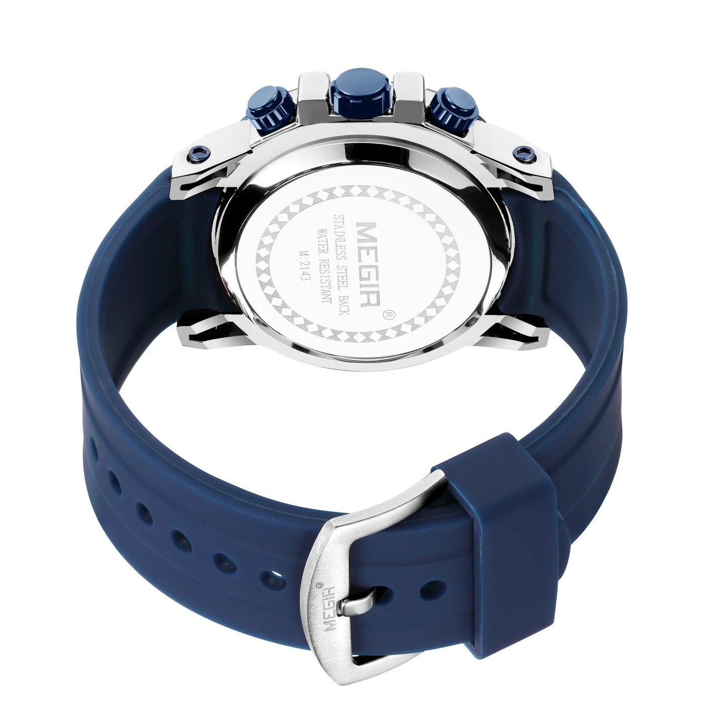 MEGIR Men's Sports Military Watches Fashion Luxury Quartz Wristwatch Silicone Strap Waterproof Chronograph Luminous Male Clock 2143 by MEGIR WATCH GROUP