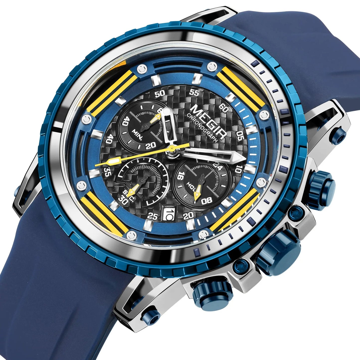 MEGIR Men's Sports Military Watches Fashion Luxury Quartz Wristwatch Silicone Strap Waterproof Chronograph Luminous Male Clock 2143 by MEGIR WATCH GROUP