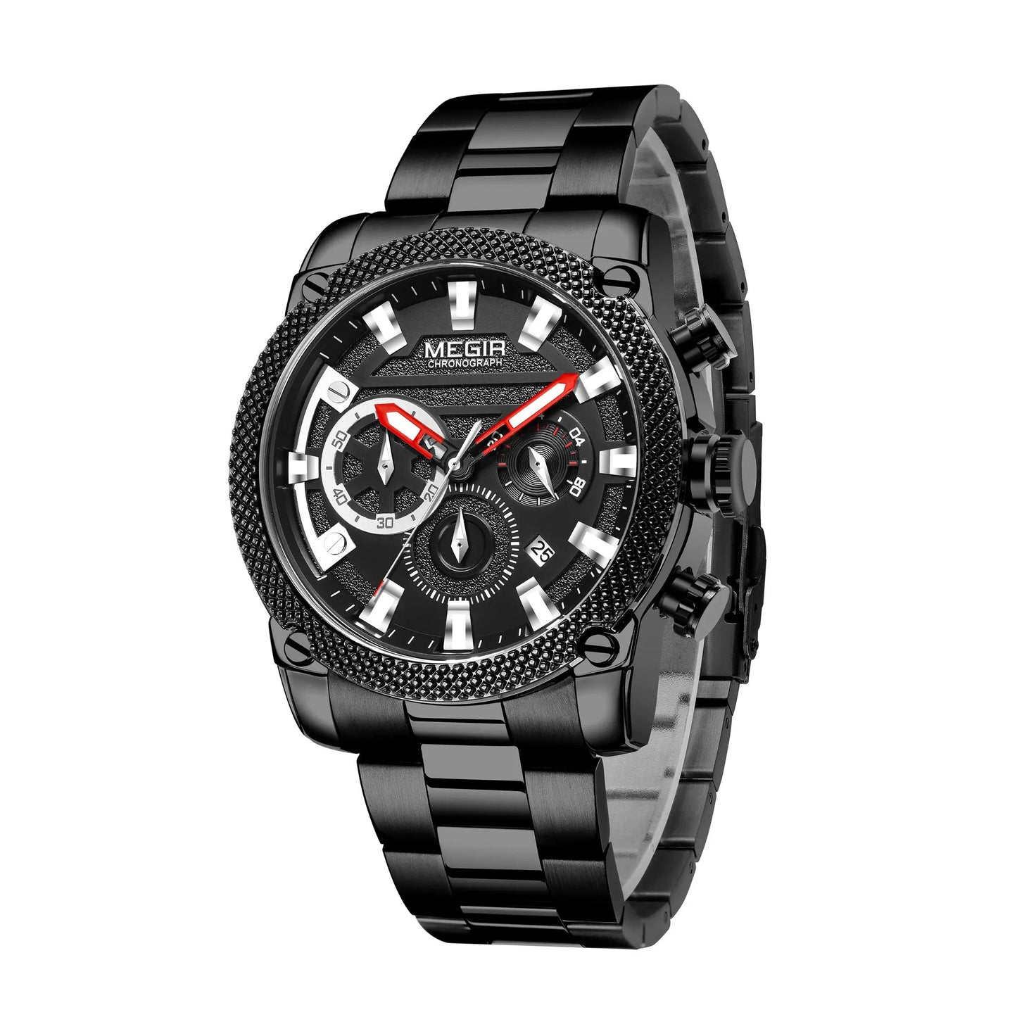 MEGIR Mens Watches Top Brand Luxury Business Wristwatch Waterproof Calendar Quartz Casual Clock Stainless Steel Man Chronograph 2134 by MEGIR WATCH GROUP