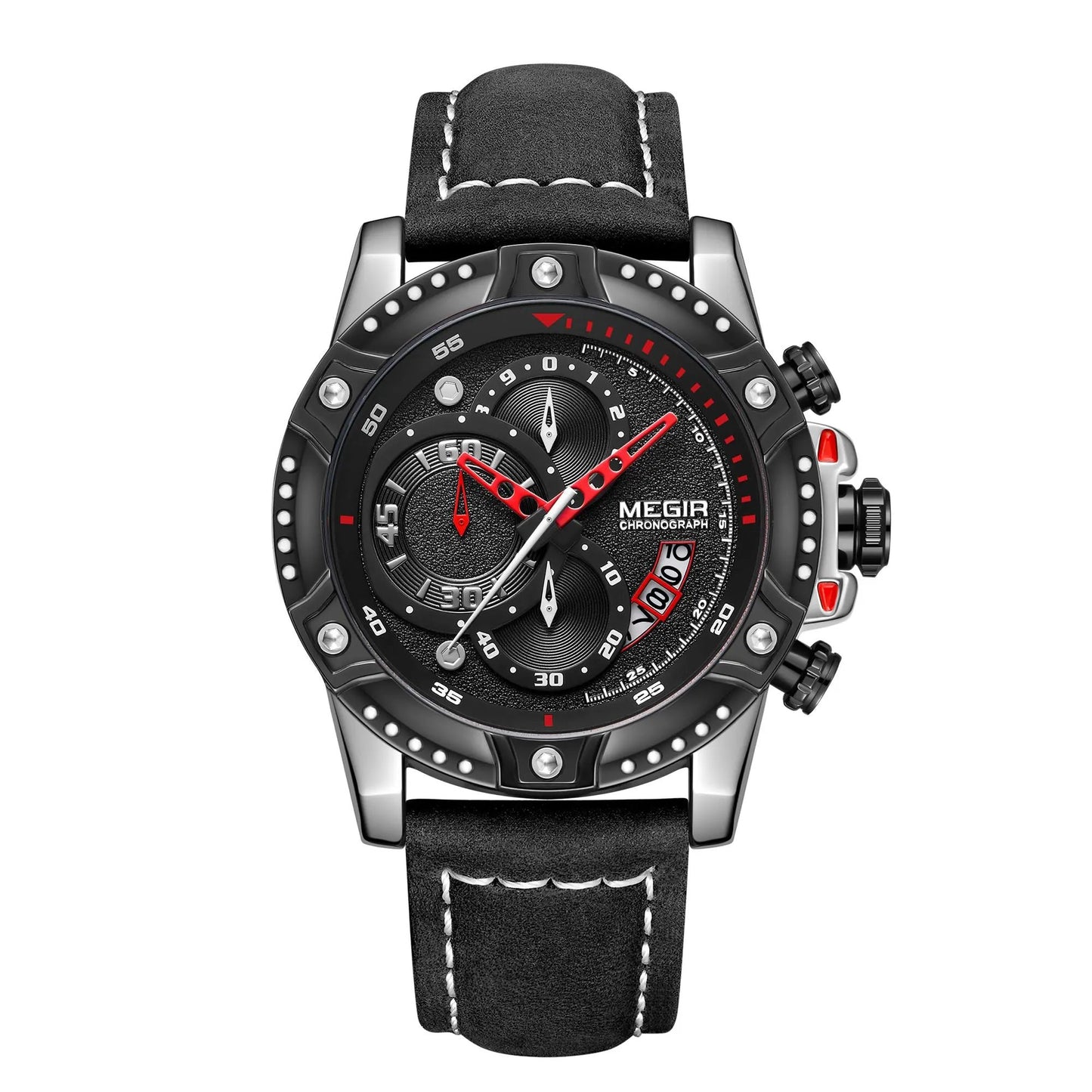MEGIR Men Watches Luxury Brand Quartz Wristwatch Waterproof Leather Military Sport Watch Casual Clock Chronograph Reloj Hombre 2130 by MEGIR WATCH GROUP