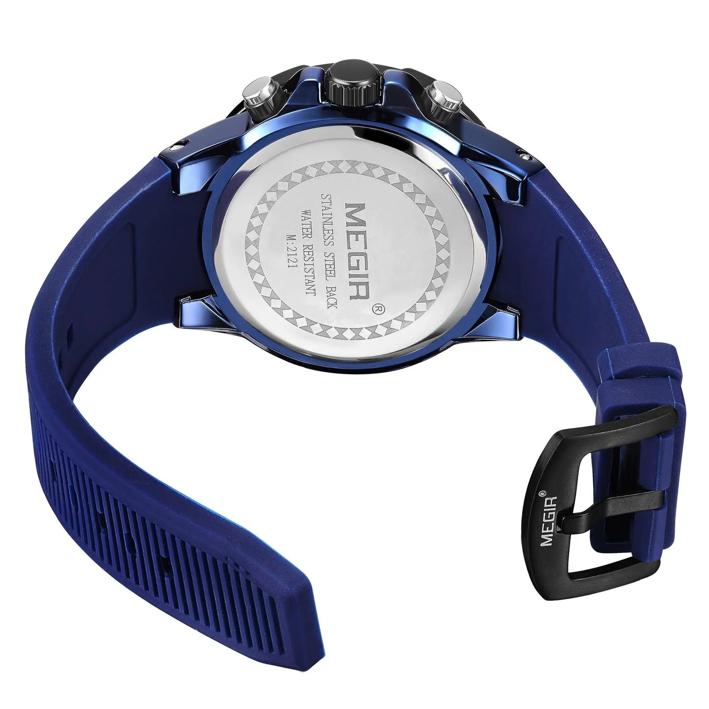 MEGIR Men Wristwatch Top Brand Luxury Silicone Strap Sport Watches Waterproof Luminous Quartz Clock Chronograph Reloj Hombre 2121 by MEGIR WATCH GROUP