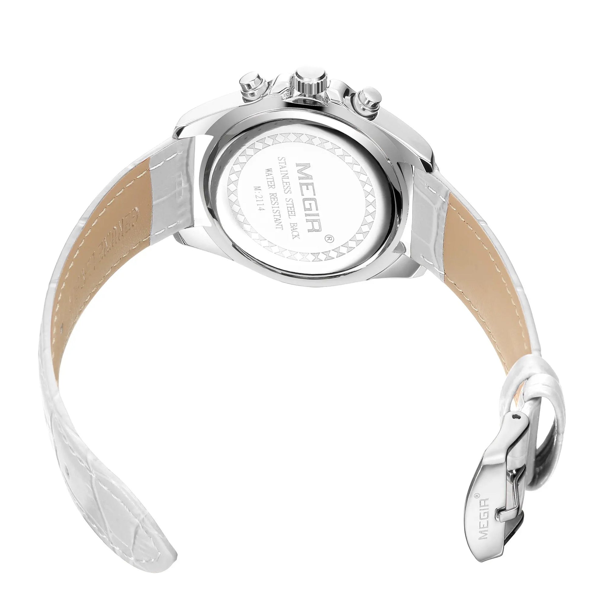 MEGIR Watches for Women Luxury Ladies Wristwatch Leather Waterproof Elegant Dress Quartz Chronograph Female Clock 24-hour 2114 by MEGIR WATCH GROUP