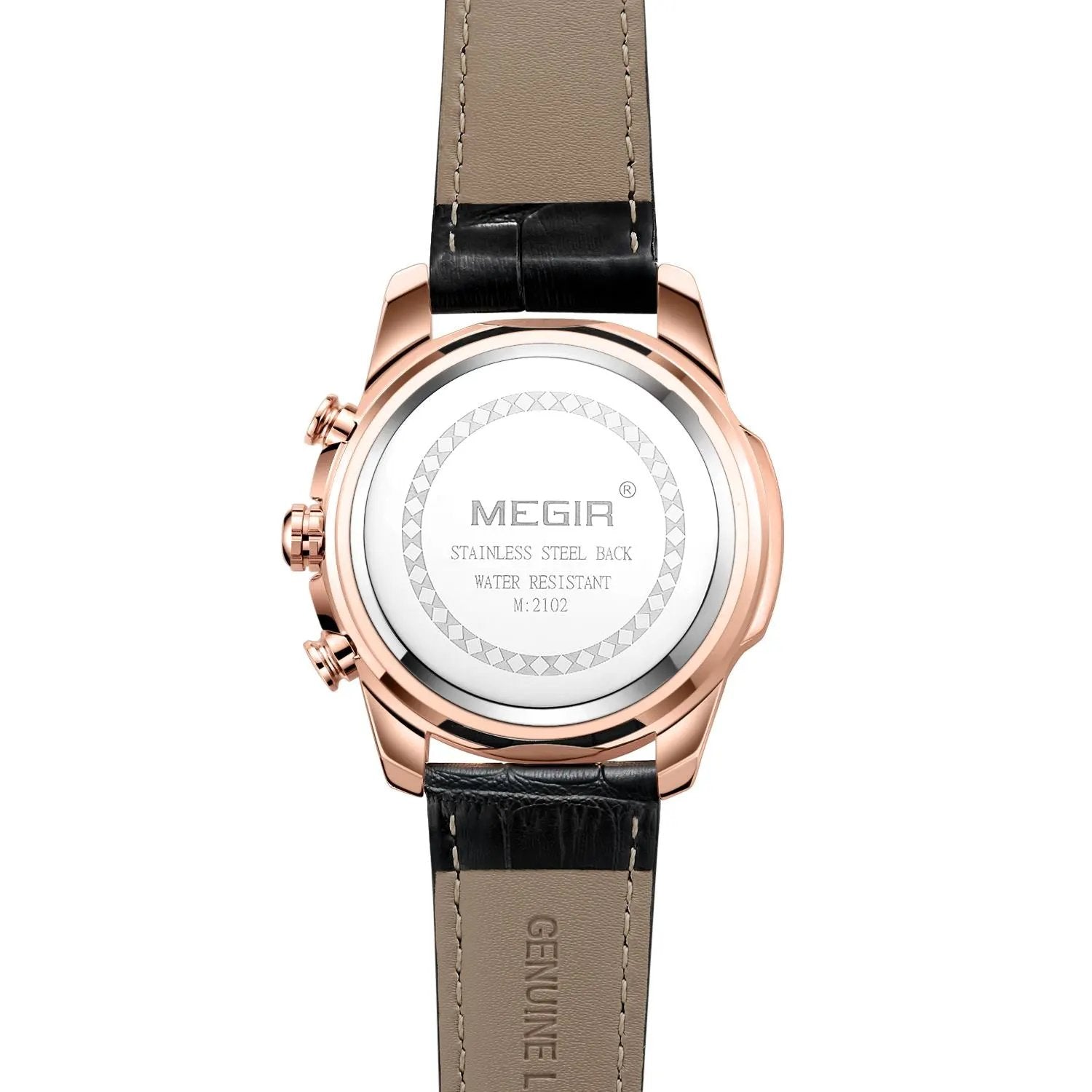MEGIR Luxury Men Sport Watches Leather Military Quartz Wristwatch Waterproof Man Chronograph Clock 24 hour Montre Homme 2102 by MEGIR WATCH GROUP