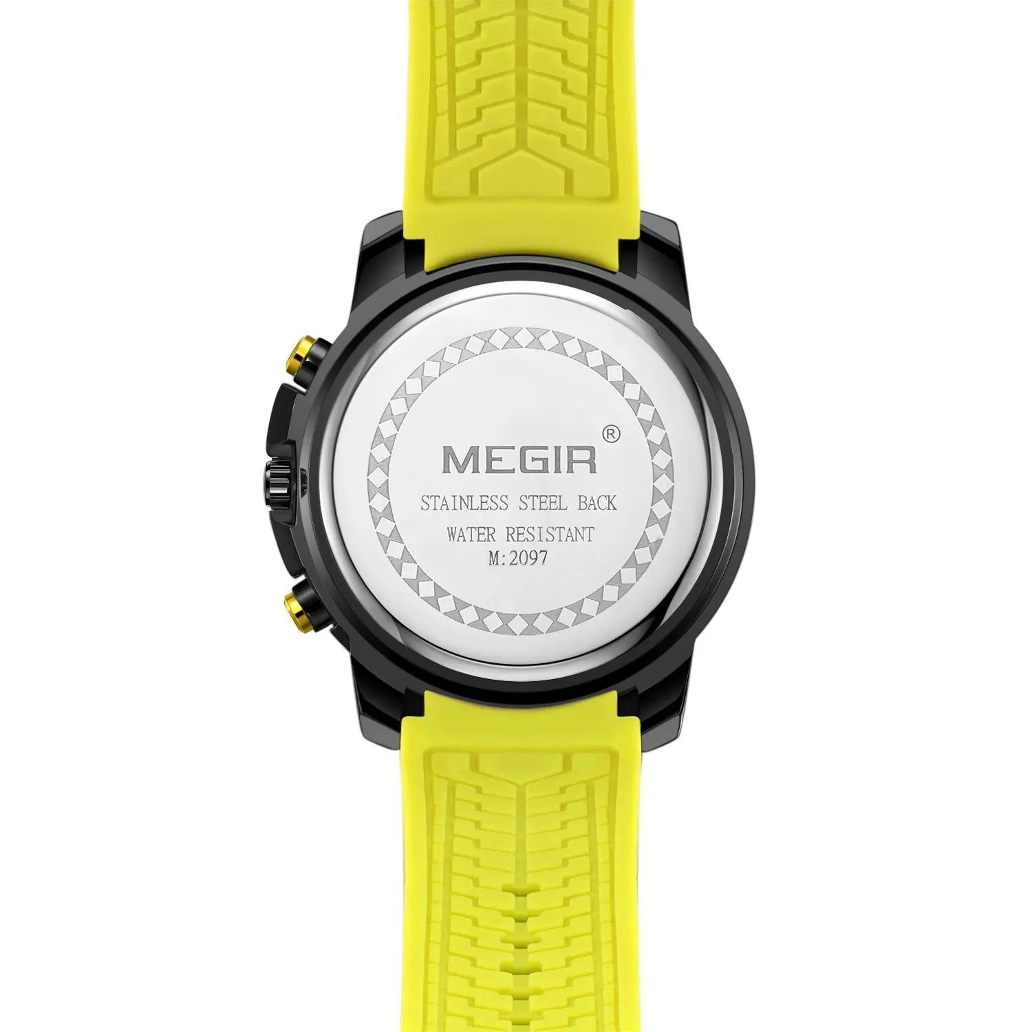 MEGIR Chronograph Mens Sport Watches with Silicone Band Big Dial Military Quartz Watch Men Clock Relogio Masculino Reloj Hombre 2097 by MEGIR WATCH GROUP