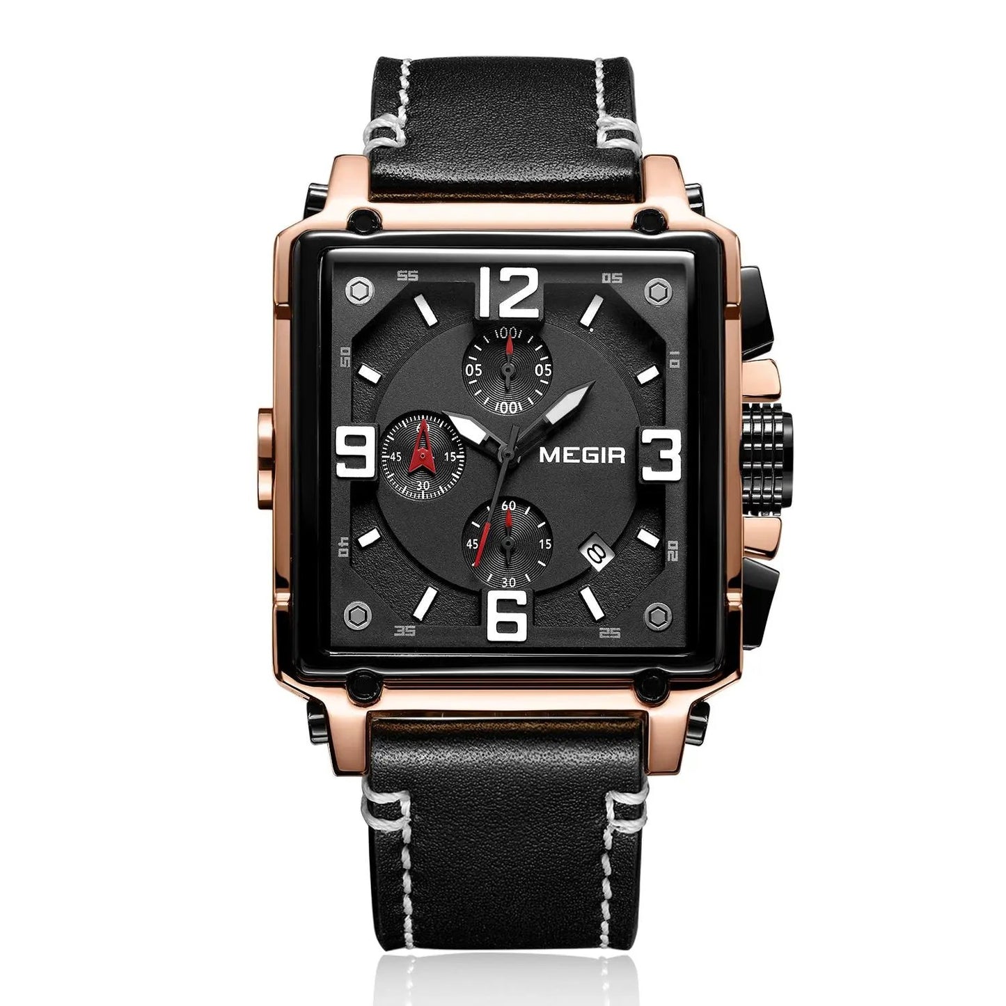 MEGIR Men Watch Top Brand Luxury Chronograph Quartz Watches Clock Waterproof Leather Strap Sport Military Wristwatch Relogio Masculino 2061 by MEGIR WATCH GROUP