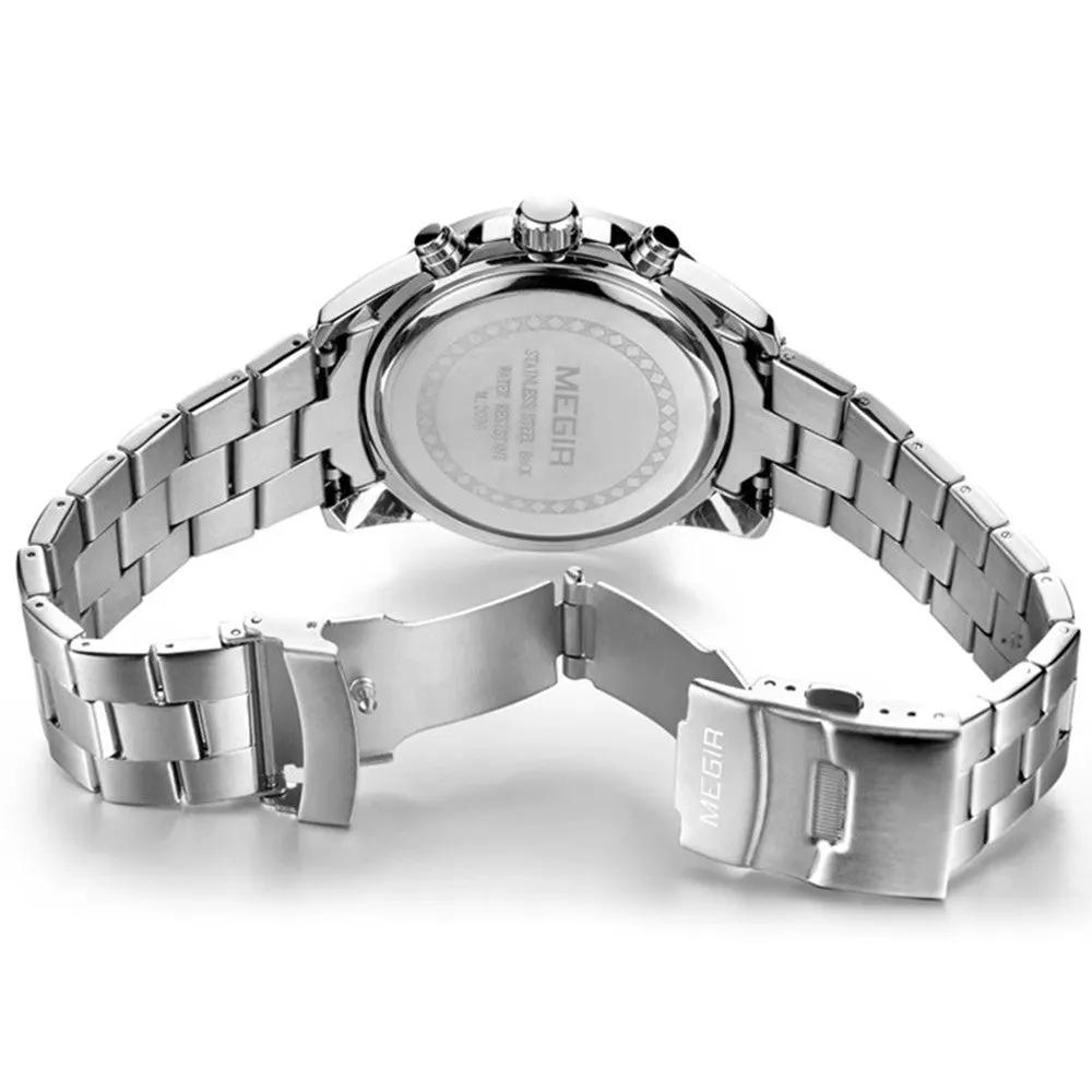 MEGIR Men's Business Quartz Watches Top Luxury Brand Casual Wristwatch Waterproof Date Clock Stainless Steel Man Chronograph 2030 by MEGIR WATCH GROUP