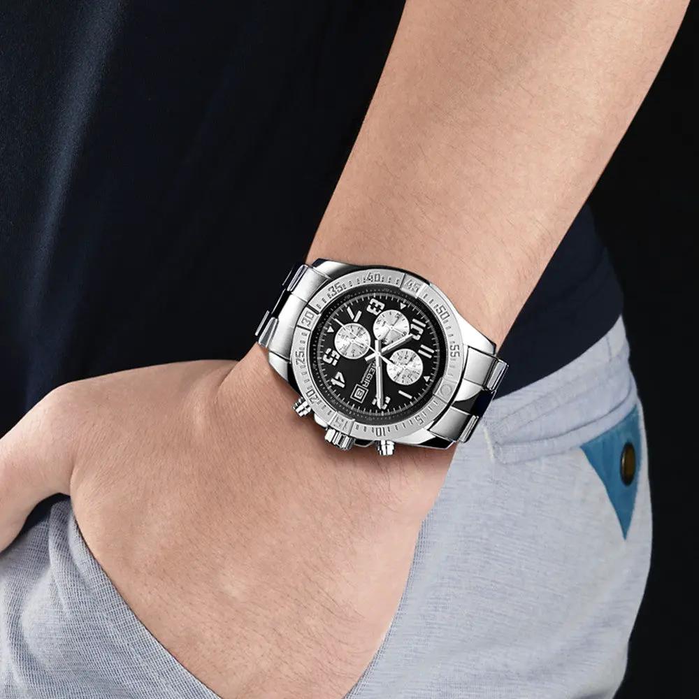 MEGIR Men's Business Quartz Watches Top Luxury Brand Casual Wristwatch Waterproof Date Clock Stainless Steel Man Chronograph 2030 by MEGIR WATCH GROUP