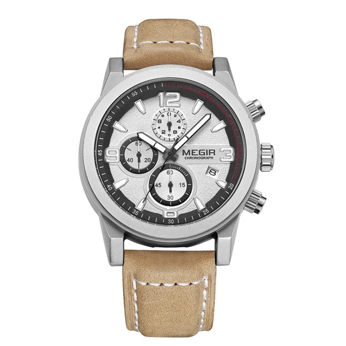 MEGIR Luxury Chronograph Men's Sport Watches Leather Strap Quartz Wristwatch Luminous Casual Male Clock Relogio Masculino 2026 by MEGIR WATCH GROUP